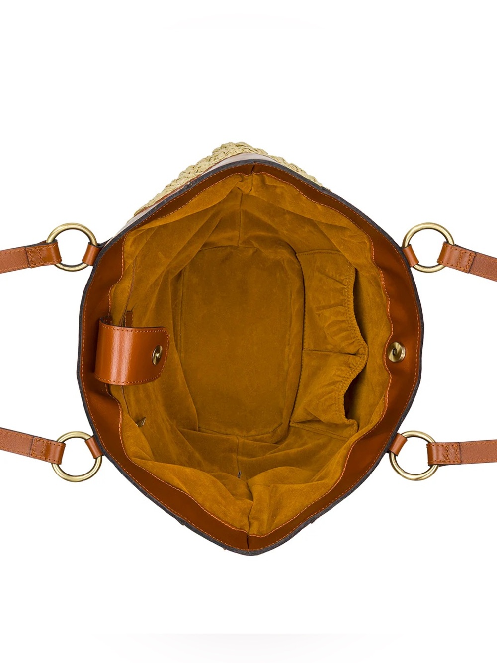 NWT Patricia Nash Meudon Woven Straw Tote Bag | Natural Tan Leather Shoulder Bag - Picture 4 of 4